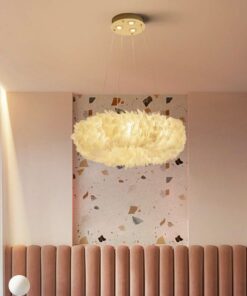 Đèn chùm trang trí lông vũ cao cấp cho phòng ngủ ấm cúng