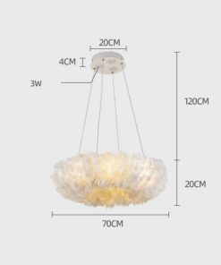 Đèn chùm trang trí lông vũ cao cấp cho phòng ngủ ấm cúng