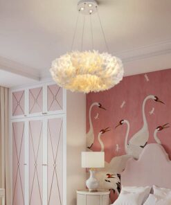 Đèn chùm trang trí lông vũ cao cấp cho phòng ngủ ấm cúng