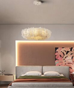 Đèn chùm trang trí lông vũ cao cấp cho phòng ngủ ấm cúng