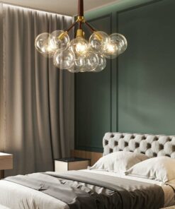 Đèn chùm trang trí bong bóng thủy tinh trong suốt