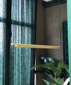 Đèn thả thanh ngang vàng đồng hiện đại trang trí bàn ăn L12274