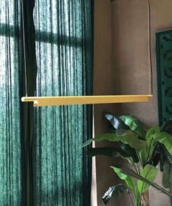 Đèn thả thanh ngang vàng đồng hiện đại trang trí bàn ăn L12274