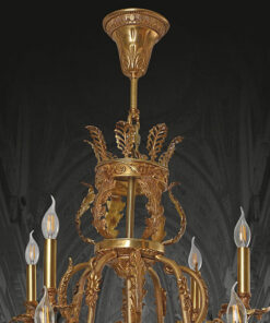 đèn chùm đồng bóng nến cổ điển cao cấp 12 tay