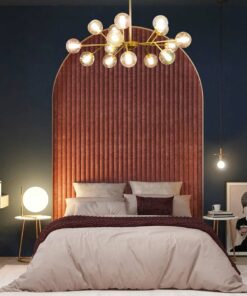 Đèn chùm thủy tinh bóng tròn trong suốt hiện đại