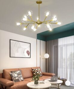 Đèn chùm thủy tinh bóng tròn trong suốt hiện đại