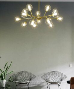 Đèn chùm thủy tinh bóng tròn trong suốt hiện đại