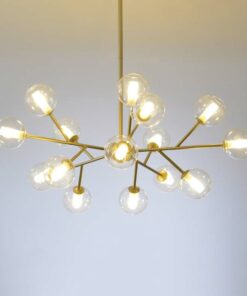 Đèn chùm thủy tinh bóng tròn trong suốt hiện đại