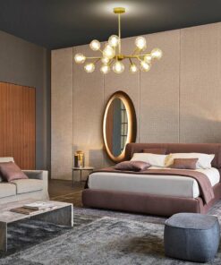 Đèn chùm thủy tinh bóng tròn trong suốt hiện đại