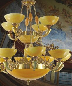 èn chùm đồng chao đá cổ điển 12 tay