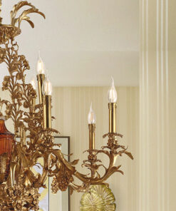 Đèn chùm đồng bóng nến cao cấp 12 tay