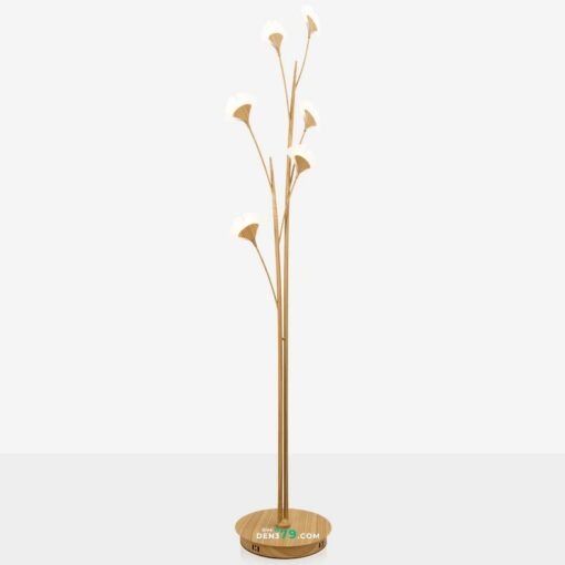 Đèn cây đứng trang trí cao cấp Lá Ngân Hạnh KD50086/6Y trang trí phòng khách, phòng ngủ, đọc sách