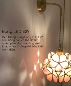 đèn gắn tường đá ngọc cao cấp, đèn ngủ gắn tường cao cấp