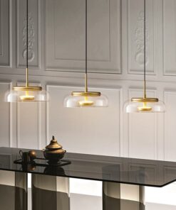 đèn thả trang trí bàn ăn thủy tinh hiện đại