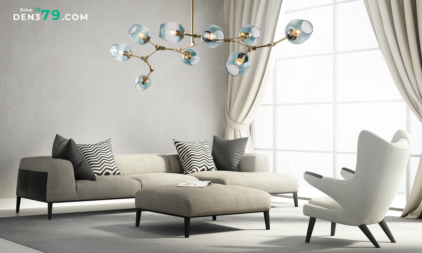 đèn chùm phòng khách hiện đại