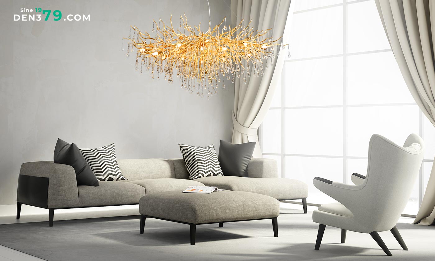 đèn chùm phòng khách hiện đại