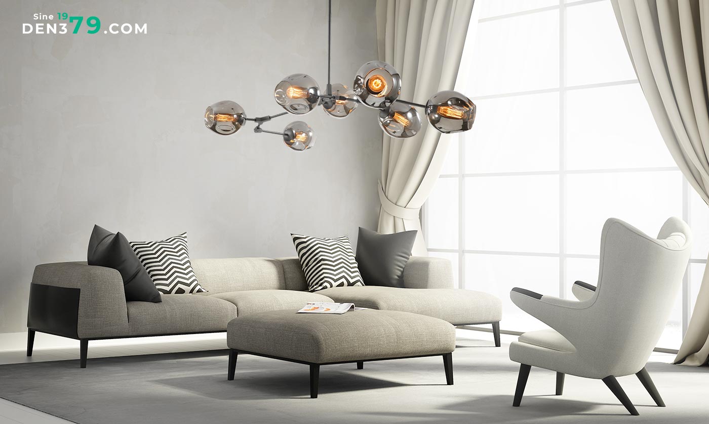 đèn chùm phòng khách hiện đại