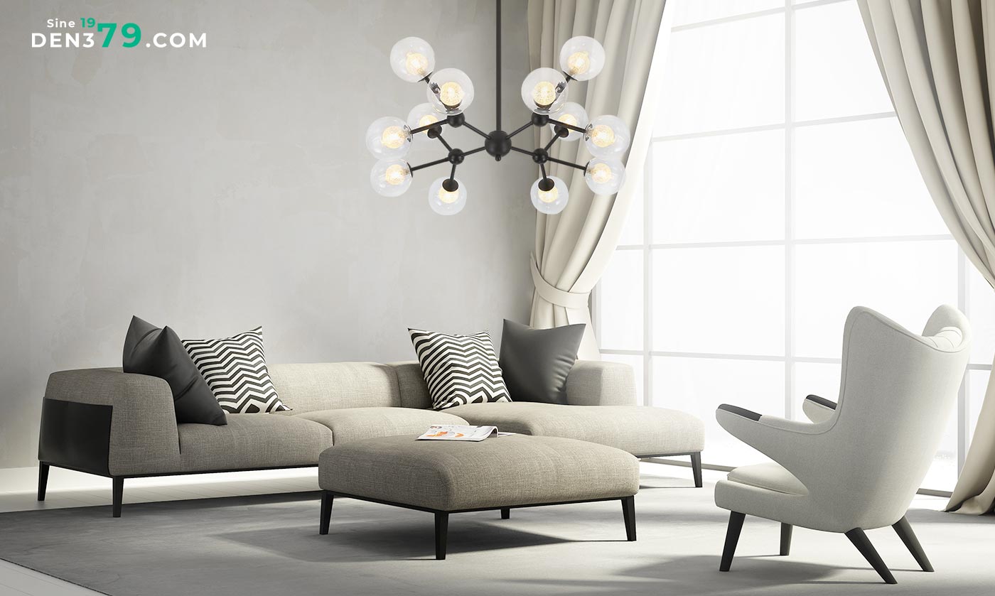 đèn chùm phòng khách hiện đại