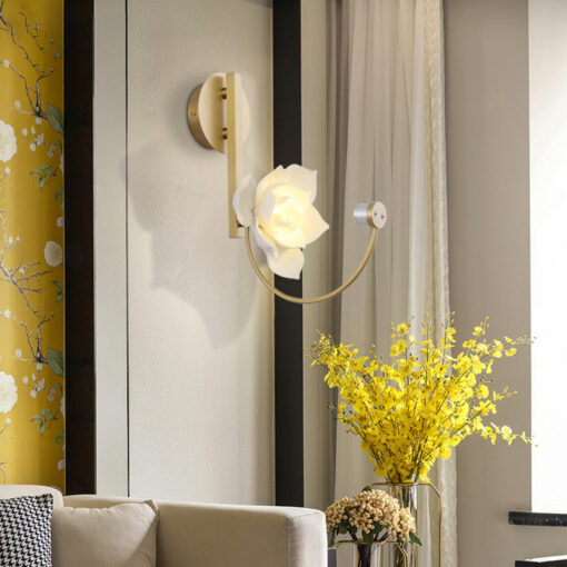 Đèn tường Hoa sen trắng trang trí phòng ngủ, phòng khách đẹp & cao cấp