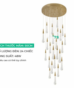 Đèn thả trang trí, thả thông tầng thủy tinh LTD15