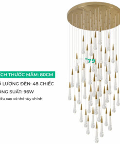 Đèn thả trang trí, thả thông tầng thủy tinh LTD15