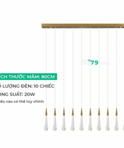 Đèn thả trang trí, thả thông tầng thủy tinh LTD15