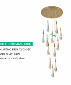 Đèn thả trang trí, thả thông tầng thủy tinh LTD15