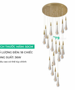Đèn thả trang trí, thả thông tầng thủy tinh LTD15