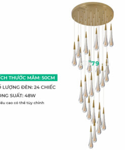 Đèn thả trang trí, thả thông tầng thủy tinh LTD15