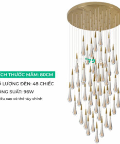 Đèn thả trang trí, thả thông tầng thủy tinh LTD15
