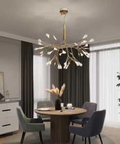 Đèn chùm trang trí Hera Thân Vàng cao cấp cho phòng ngủ, phòng khách, bàn ăn