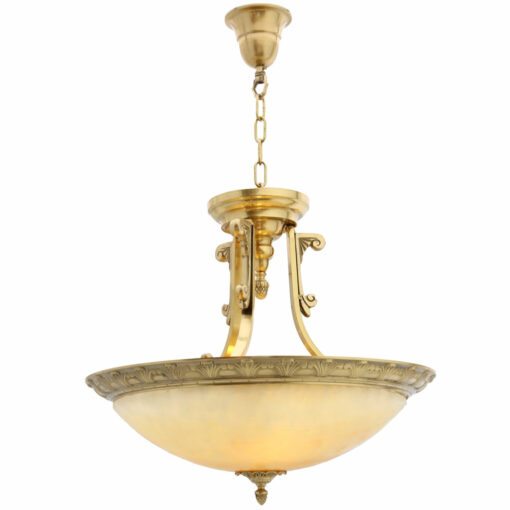 Đèn thả đồng chao đá cổ điển 89035