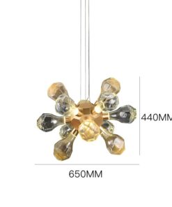 Đèn chùm trang trí nhỏ gọn phân tử thủy tinh hiện đại 8 bóng