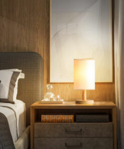 Đèn ngủ để bàn cao cấp chân gỗ nhỏ gọn hiện đại