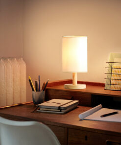 Đèn ngủ để bàn cao cấp chân gỗ nhỏ gọn hiện đại