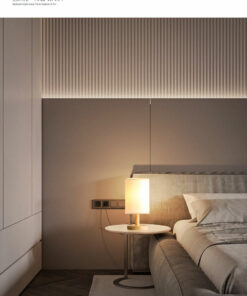 Đèn ngủ để bàn cao cấp chân gỗ nhỏ gọn hiện đại