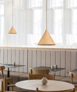 Đèn thả gỗ trang trí hình chiếc nón KCA159