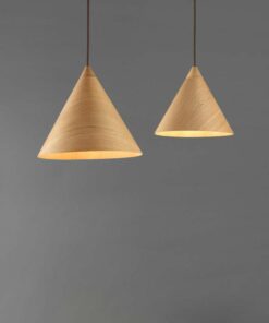 Đèn thả gỗ trang trí hình chiếc nón KCA159