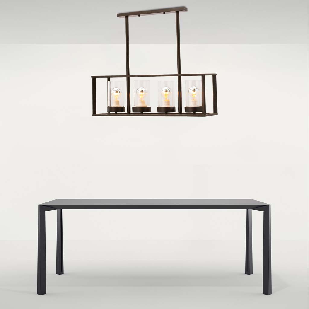 Đèn thả 4 bóng KD164A18: trang trí bàn ăn cao cấp, bàn ăn chữ nhật