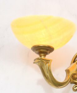 Đèn tường đồng chao đá 2 bóng 89138/2 cổ điển, tân cổ điển, cao cấp