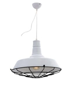 Đèn thả đơn chao nhôm màu trắng 9008LW