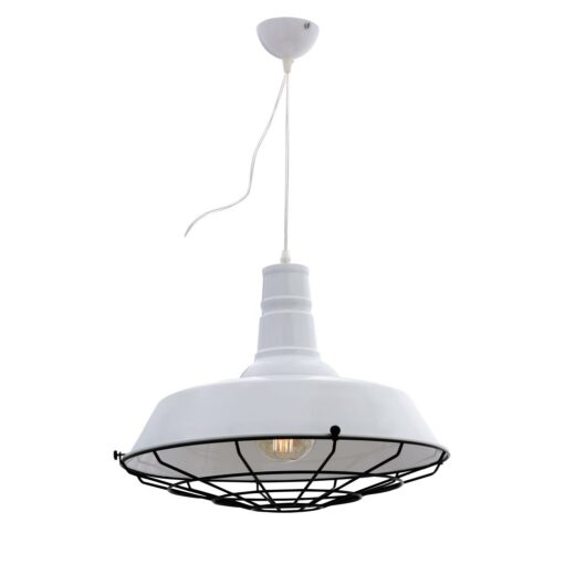 Đèn thả đơn chao nhôm màu trắng 9008LW