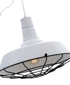 Đèn thả đơn chao nhôm màu trắng 9008LW