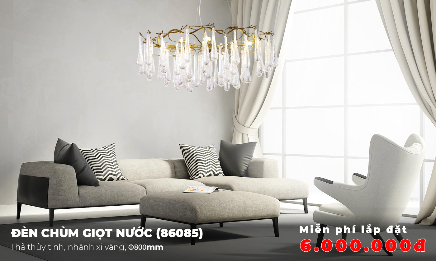 đèn chùm trang trí phòng khách
