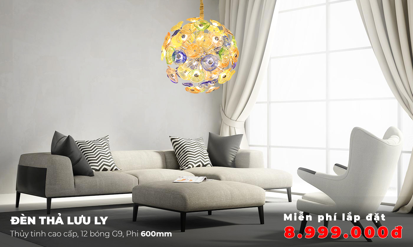 đèn chùm trang trí phòng khách