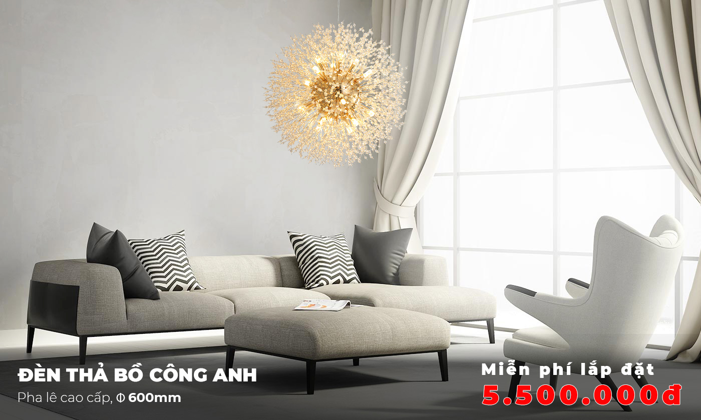 đèn chùm trang trí phòng khách