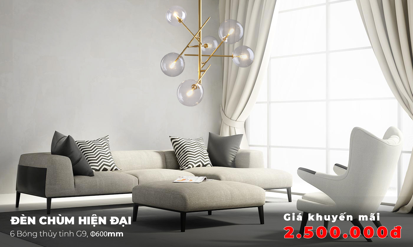 đèn chùm trang trí phòng khách