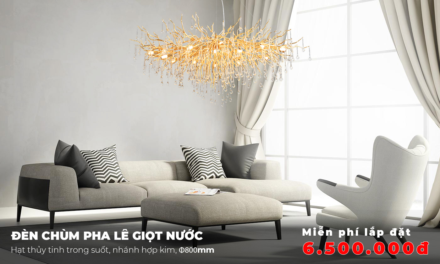 đèn chùm trang trí phòng khách