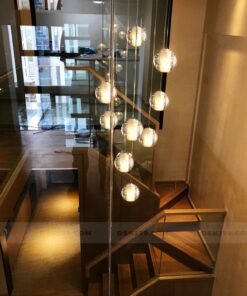 Đèn chùm thả thông tầng cầu thang, đèn thả trang trí thông tầng