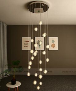 Đèn chùm thả thông tầng cầu thang, đèn thả trang trí thông tầng